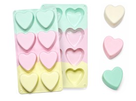 Molde silicona 8 corazones